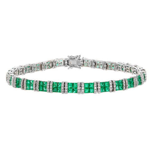 4F01531AWLBDE 18KT Emerald Bracelet