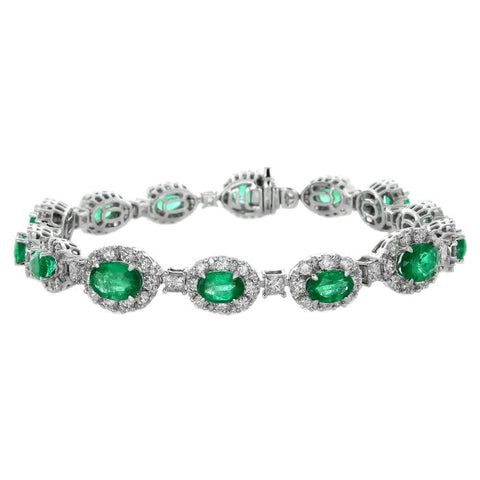 6F052925AWLBDE 18KT Emerald Bracelet