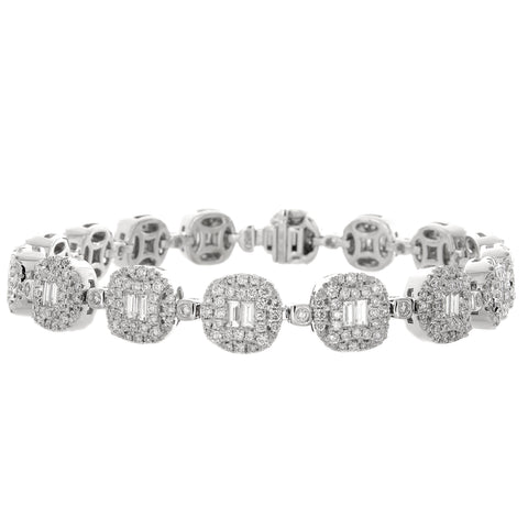 6F056014AWLBD0 18KT White Diamond Bracelet