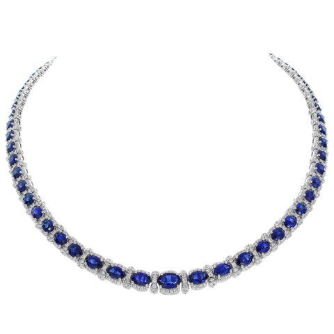 6F065225AWCHDS 18KT Blue Sapphire Necklace