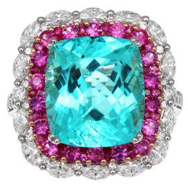 6F609128AQLRPSPA 18KT Pink Sapphire Paraiba Ring