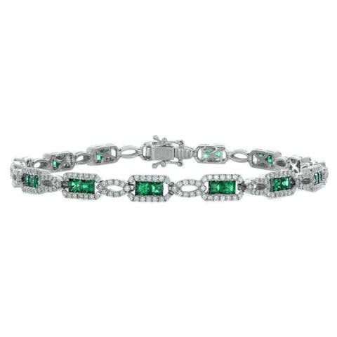 4F01146AWLBDE 18KT Emerald Bracelet