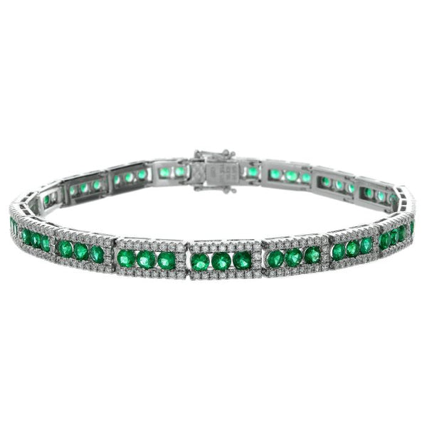 4F01315AWLBDE 18KT Emerald Bracelet