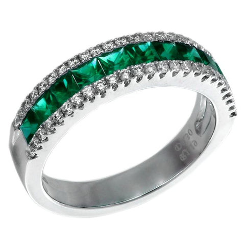 4F01660AWLRDE 18KT Emerald Ring