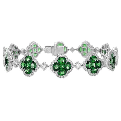 4F01664AWLBDE 18KT Emerald Bracelet