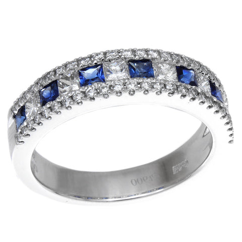 4F01666PWLRDS PT Blue Sapphire Ring