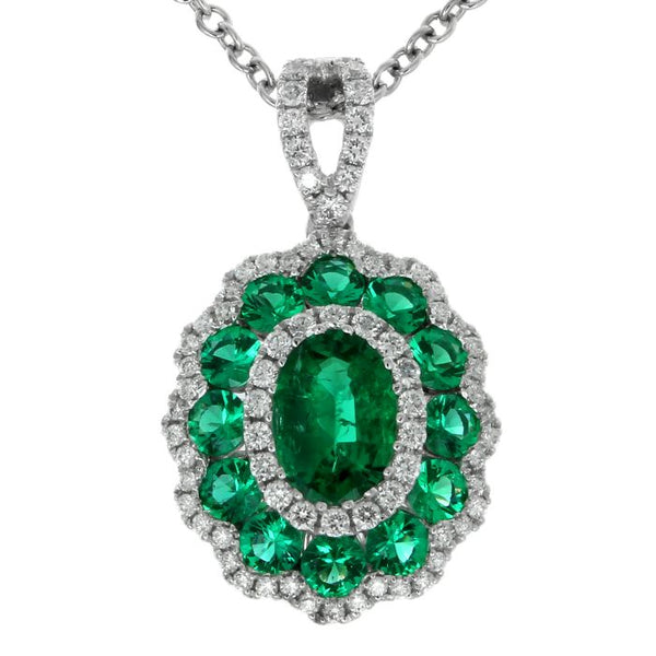 4F02784AWPDDE 18KT Emerald Pendant