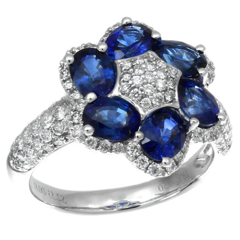 4F03033AWLRDS 18KT Blue Sapphire Ring