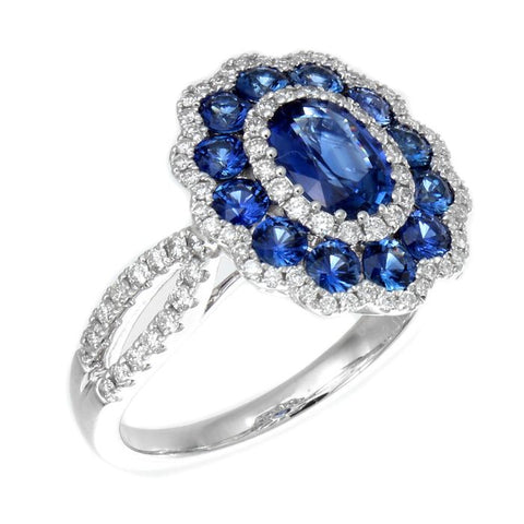 4F03747AWLRDS 18KT Blue Sapphire Ring