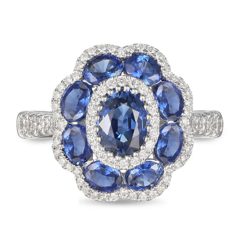 4F03753AWLRDS 18KT Blue Sapphire Ring
