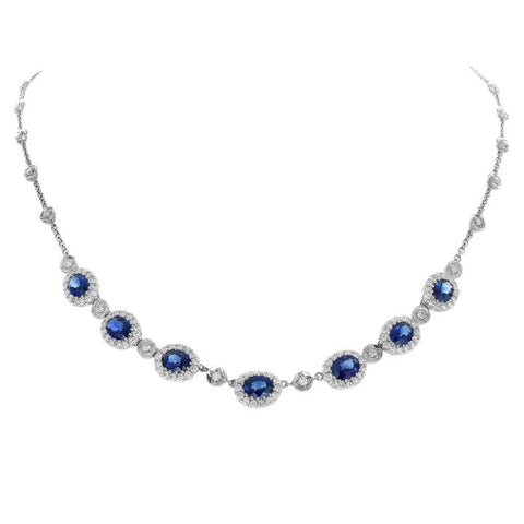 4F0402AWCHDS 18KT Blue Sapphire Necklace
