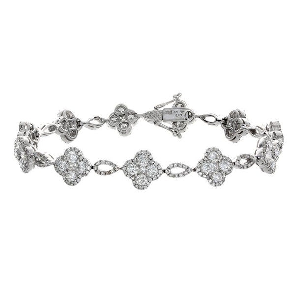 4F04420AWLBD0 18KT White Diamond Bracelet