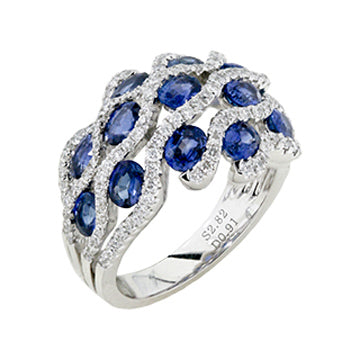 4F0610AWLRDS 18KT Blue Sapphire Ring