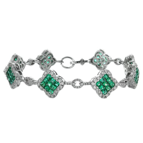 4F06380AWLBDE 18KT Emerald Bracelet