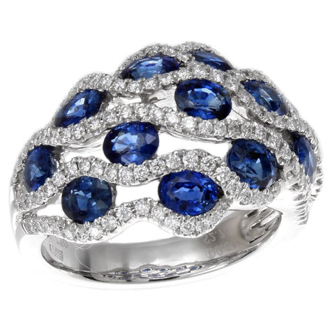 4F0681AWLRDS 18KT Blue Sapphire Ring