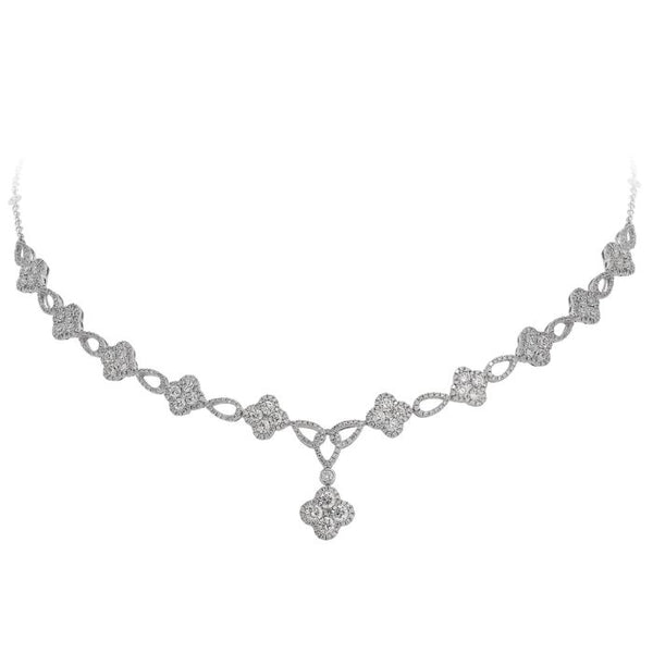 4F08280AWCHD0 18KT White Diamond Necklace