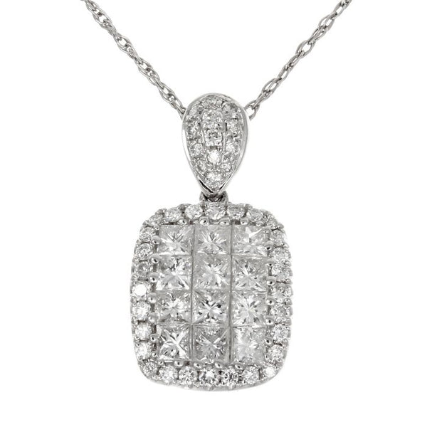 4F0891AWPDD0 18KT White Diamond Pendant