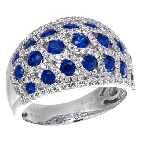 4F09057AWLRDS 18KT Blue Sapphire Ring