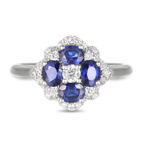 4F0921AWLRDS 18KT Blue Sapphire Ring