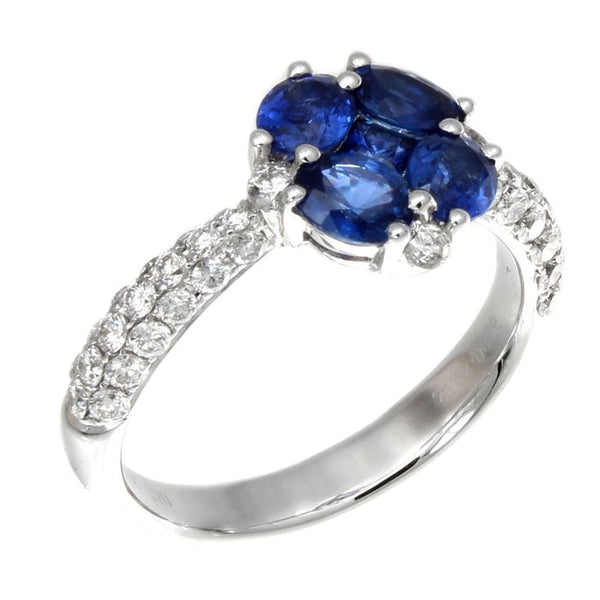 4F09340AWLRDS 18KT Blue Sapphire Ring