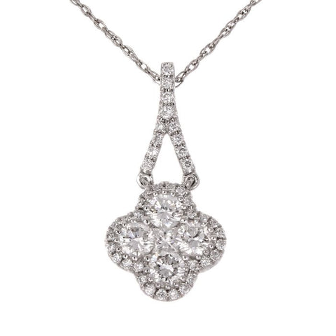 4F0947AWPDD0 18KT White Diamond Pendant
