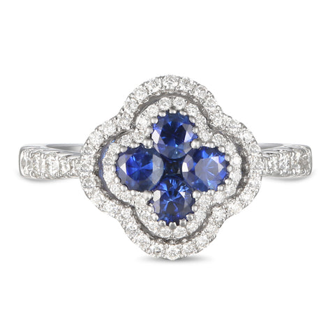 4F09617AWLRDS 18KT Blue Sapphire Ring