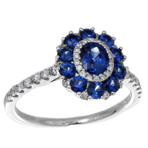 4F09745AWLRDS 18KT Blue Sapphire Ring