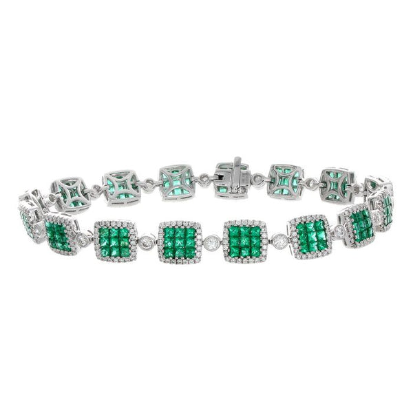 4F10469AWLBDE 18KT Emerald Bracelet
