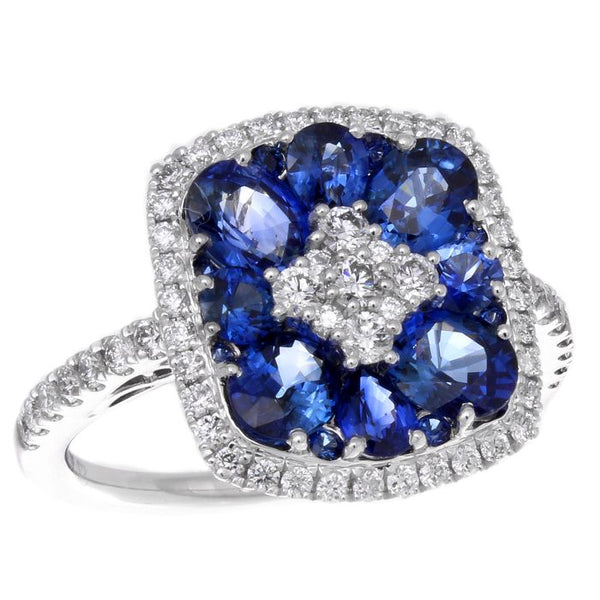 4F10469AWLRDS 18KT Blue Sapphire Ring