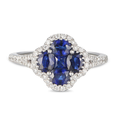 4F10507AWLRDS 18KT Blue Sapphire Ring