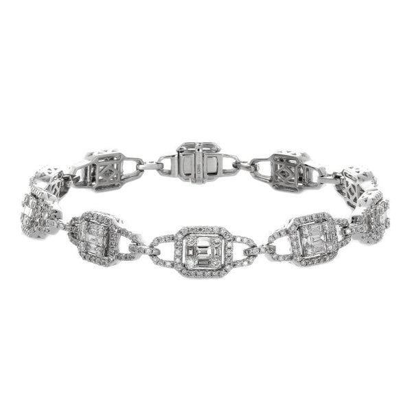 6F034017AWLBD0 18KT White Diamond Bracelet