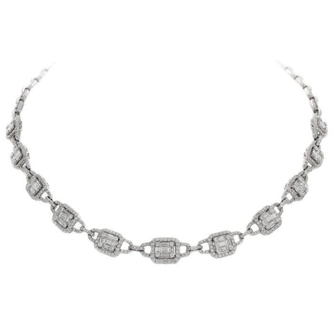 6F034018AWCHD0 18KT White Diamond Necklace