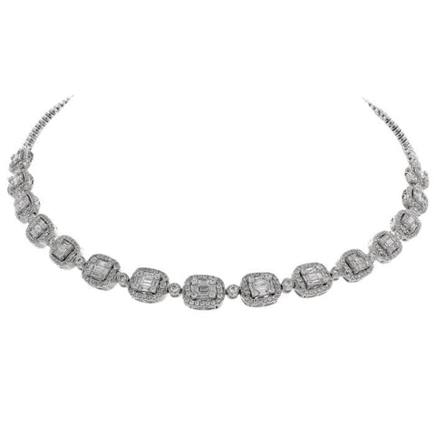 6F034019AWCHD0 18KT White Diamond Necklace