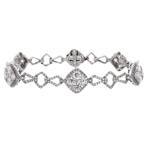 6F034620AWLBD0 18KT White Diamond Bracelet