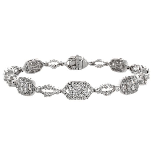 6F038240AWLBD0 18KT White Diamond Bracelet