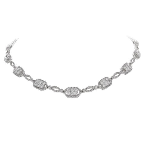 6F038259AWCHD0 18KT White Diamond Necklace