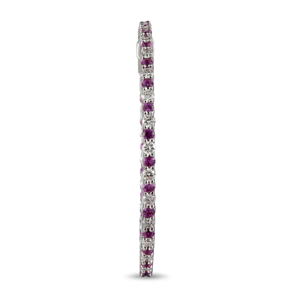 6F039767AWERWSPS 18KT White Sapphire Pink Sapphire Earring