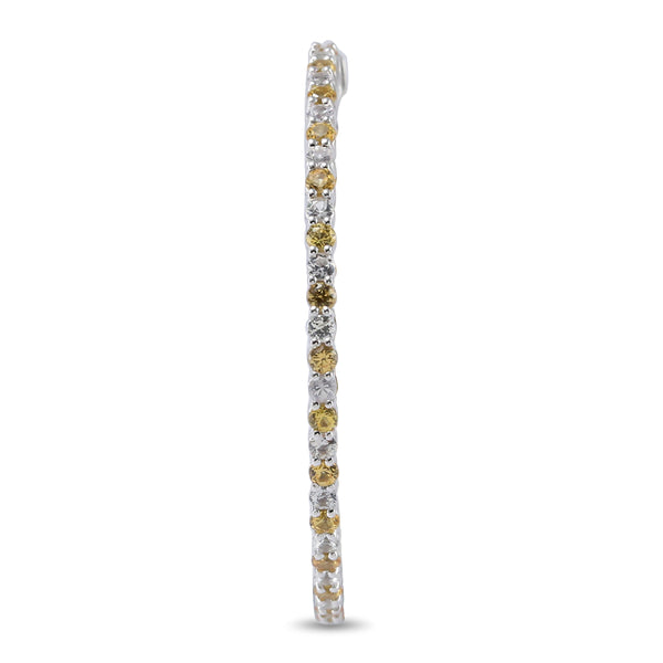 6F039767AWERWSYS 18KT White Sapphire Yellow Sapphire Earring