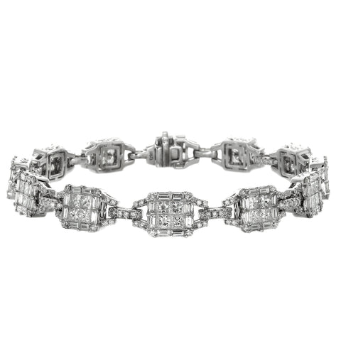 6F052932AWLBD0 18KT White Diamond Bracelet