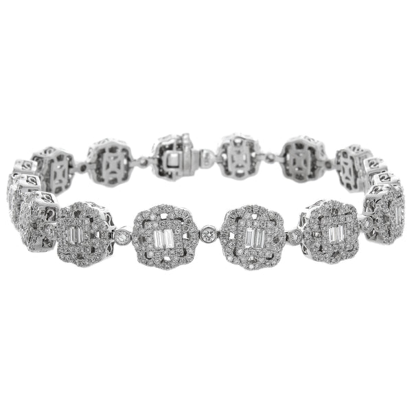 6F056010AWLBD0 18KT White Diamond Bracelet