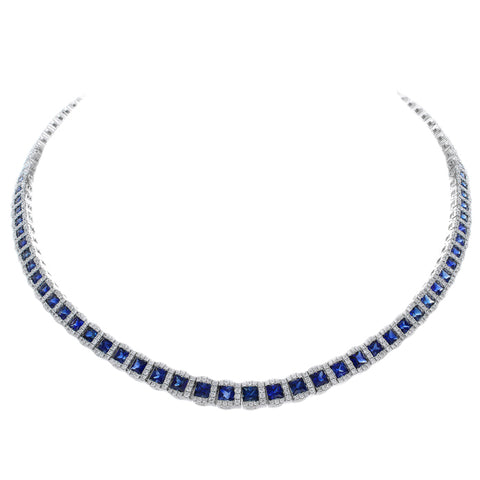 6F056052AWCHDS 18KT Blue Sapphire Necklace