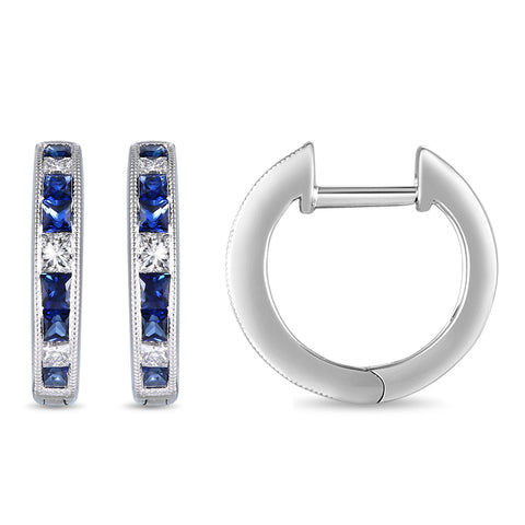 6F065364AWERDS 18KT Blue Sapphire Earring
