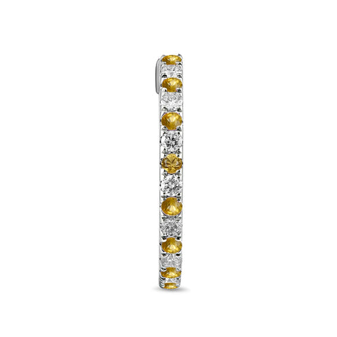 6F067982AWERWSYS 18KT White Sapphire Yellow Sapphire Earring