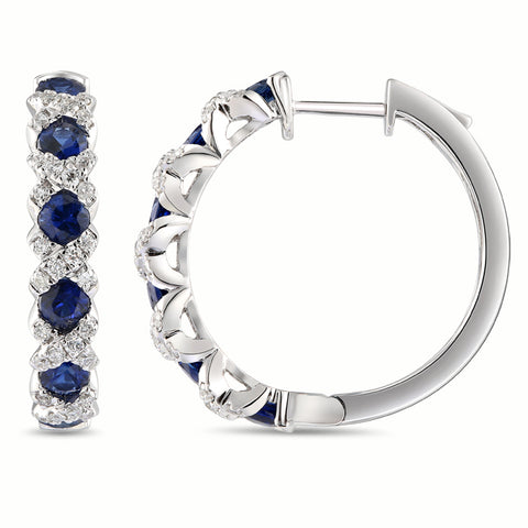 6F068378AWERDS 18KT Blue Sapphire Earring