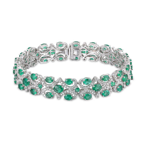 6F071974AWLBDE 18KT Emerald Bracelet