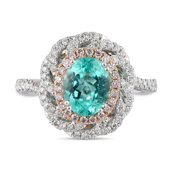 6F610614AQLRPDPA 18KT Paraiba Pink Diamond Ring