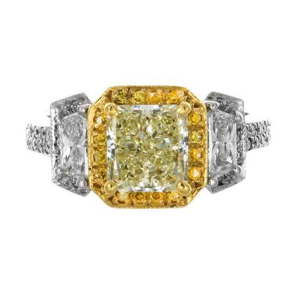 9B0024PUU2.07YD001 PT Yellow Diamond Ring