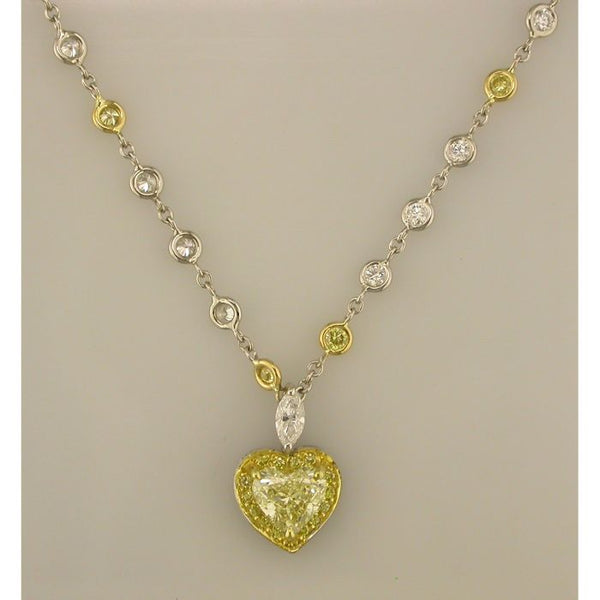 9F0062PUCH1.25YD001 PT Yellow Diamond Necklace