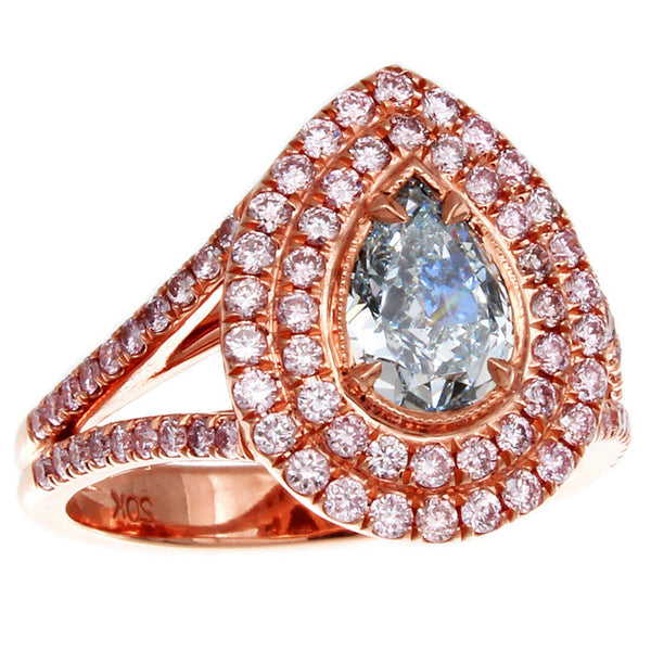 DI06100AQLRBD 18KT Blue Diamond Ring